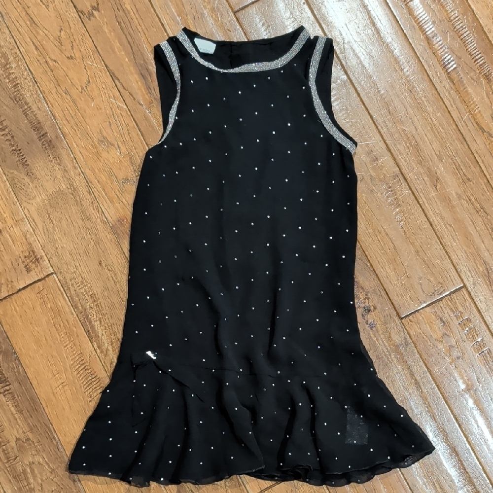 Diesel Chain Black Sleeveless Dress with Silver Accents